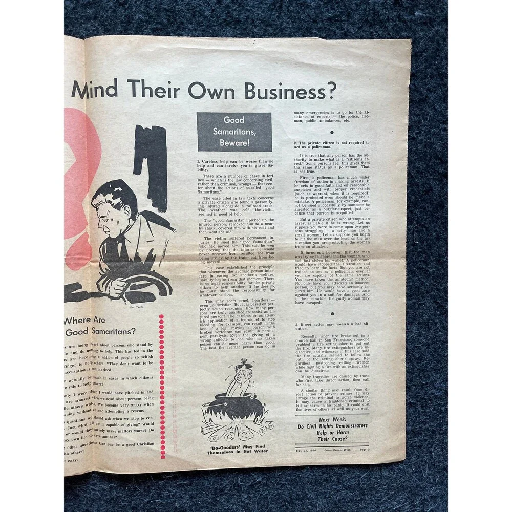 1970s Childrens Cold War Newspaper, Vintage Antique Collectibles, Original Chil